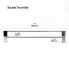 24''in Double Towel Holder  Bathroom Accessories Hardware Fitting Stainless Steel Model 0302 KORDURA